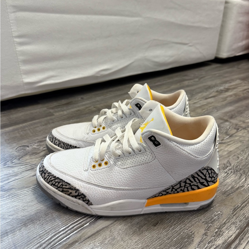 Jordan 3 White and Yellow Sneakers